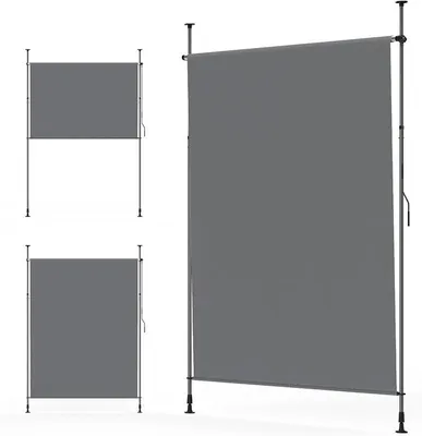 Produktbild von Außen-Senkrechtmarkise HLS023-3, 200 x 270 cm, dunkelgrau