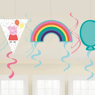 Produktbild von Child Peppa Pig Swirl Decorations (6 pk) - Rainbow