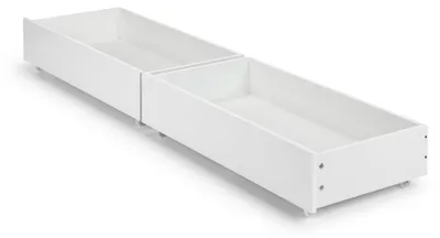 Unterbettlades Set 2er – Weiß Hochglanz, 95x47x22 cm