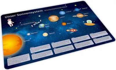 Produktbild von stabiles Vinyl Tischset - Sonnensystem Kinder Platzset abwaschbar