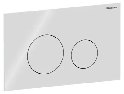 Obrázek produktu pro Geberit Sigma40 Betätigungsplatte rund weiß Glas glänzend 2-Mengen WC Platte