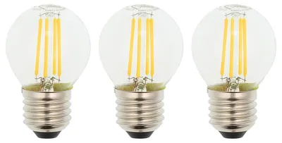 Produktbild von VITO E27 LED Filamentlampe G45 4W 520lm 2700K 240V 45mm 3 Stück