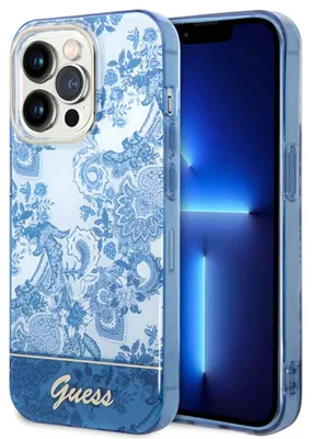 Obrázek produktu pro Guess Guhcp14Lhgplhb Iphone 14 Pro 6.1 Modro/Modré Pevné Pouzdro Porcelain Collection