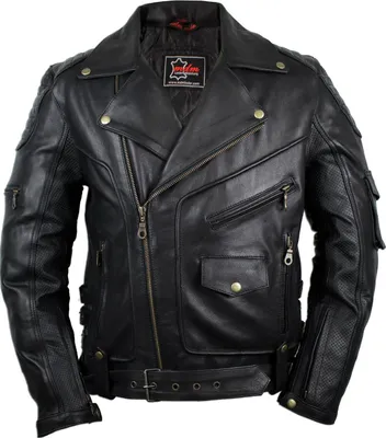 Produktbild von Herren Rocker Lederjacke Chopper Bikerjacke Echtes Leder Motorradjacke Retro(4XL)