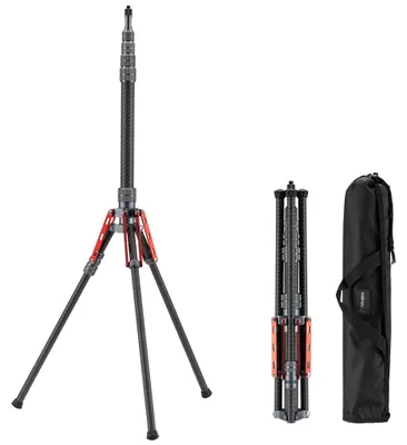 Obrázok produktu pre Walimex statív pre uhlíkové lampy C-200, výška 2 m, hmotnosť 600 g, ľahký statív pre osvetlenie, statív pre blesky s závitom 5/8 palca, vhodný pre LED štúdiové osvetlenie, fotografické štúdiá a videozáznamy