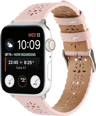 Produktbild von Strap-it Apple Watch Lederarmband mit Muster (Rosa) - Große: 38 - 40 - 41mm