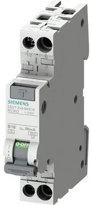 Produktbild von Siemens FI/LS komp. 1TE 6kA Typ A(G/K) 30mA B13, 6 A, IP20