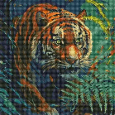 Produktbild von Diamantenmosaik – Dschungelkönig 40x40 cm – Ideyka