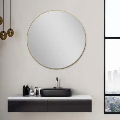 Productafbeelding van Talos Picasso Spiegel Goud, diameter 80 cm - met een hoogwaardige aluminium frame voor een stijlvolle uitstraling