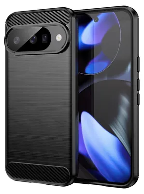 Produktbild von Für Google Pixel 10 / 10 Pro Carbon Brushed Design Textur TPU Hülle Schwarz