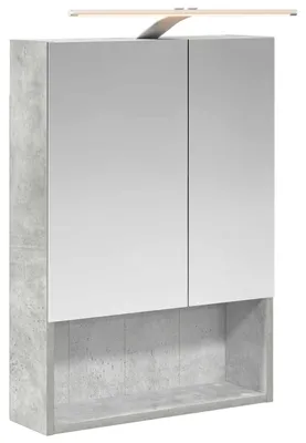 Produktbild von Badezimmerspiegelschrank mit Regal Beton Grau 50 x 14,5 x 70 cm
