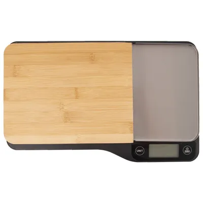 Immagine prodotto di Bilancia da cucina Orion bilancia elettronica con piano in bambù e vassoio in acciaio grande portata 5 kg