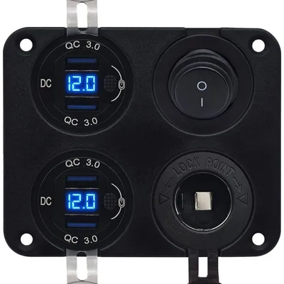Produktbild von ProRide 12V USB-Autoladegerät 4 Anschlüsse QC3.0 mit Schalter