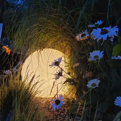 Produktbild von Weiße Kugel-Gartenlampe 40cm GLOBO Eko-light EKO0458