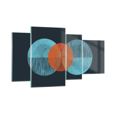 Produktbild von Bilder auf glas - 4 Teile - Abstraktion Räder Gürtel - 120x70cm - Glasbilder - Wandbilder - Bilder - zum Aufhängen bereit - Wanddekoration aus Glas - Glas Bilder - Wandbild auf Glas - GDL120x70-4670