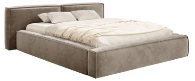 Produktbild von Selsey Tilves Low – Polsterbett 160x200 mit Bettkasten und Lattenrost, Velours, hellbraun