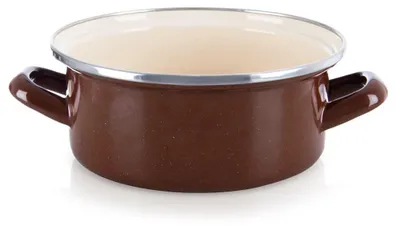 Obrázok produktu pre Smaltovaný hrniec – 20,5 cm – 2,2 l – kov – hnedý