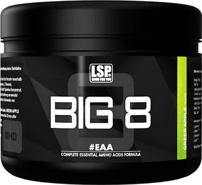 Produktbild von LSP BIG 8 – EAAs mit Green Apple Geschmack (250g), Pulver