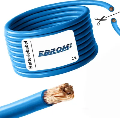Produktbild von Batteriekabel Aderleitung BLAU H07V-K 4-6 - 10-16 - 25 – 35 – 50 – 70-95 mm² - Batterie Kabel 99,9% Kupfer - Meterware 4mm2 6mm2 10mm2 16mm2 25mm2 35mm2 50mm2 70mm2 - Wohnwagen, LKW, Boot