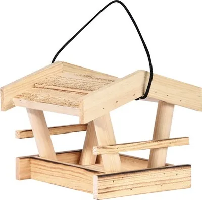 Produktbild von Vogelhaus dobar Vogelfutterhaus zum Hängen 19x18x16cm, mit Brandmaserung Holz