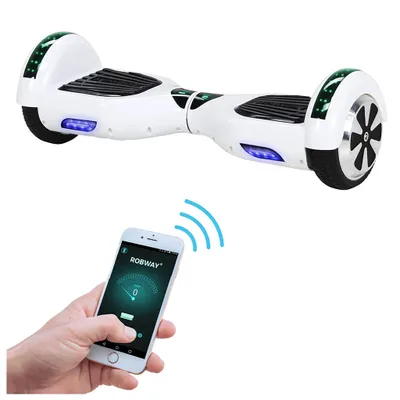 Produktbild von ROBWAY W1 Hoverboard | Elektroroller 700 Watt - 6,5 Zoll - 15 km/h - Bluetooth - LEDs - Soundeffekt - Smart Elektro Scooter - Jugendliche & Erwachsene