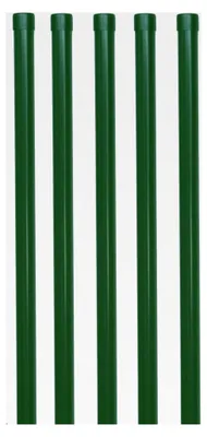 Produktbild von 5 Metall-Zaunpfosten Ø 34 mm 1725 mm – Gartenzaunpfosten Grün RAL 6005 – Set für 1,5 m Schweißgitterzaun – Pulverbeschichtet mit Kunststoffkappe