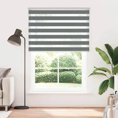 Immagine prodotto di vidaXL Tenda a rullo doppia Grigio scuro 155x230 cm Larghezza tessuto 150,9 cm Poliestere