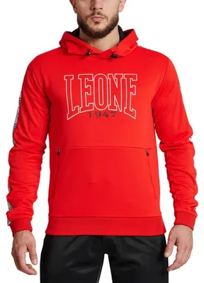 Produktbild von Bluza z kapturem ICONIC czerwona – klasyczna, sportowa, logo Leone1947 rozmiar S