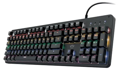 Produktbild von Trust GXT 863 Mazz, Volle Größe (100%), Kabelgebunden, USB, Mechanischer Switch, QWERTZ, Schwarz