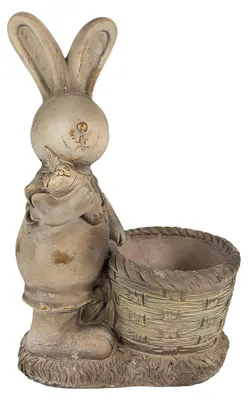 Produktbild von Clayre & Eef Blumentopf Kaninchen 49 cm Braun Beige Magnesiumoxid (MGO)