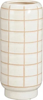 Productafbeelding van Ecru keramische vaas, 32,5 x 14 cm - Minimalistisch, Scandinavische stijl, boho-decoratie
