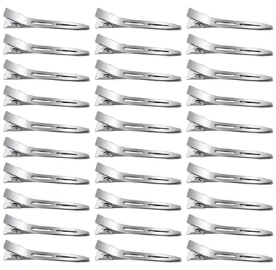 Produktbild von 30 Entenschnabel-Haarspangen, 5,6 cm Haarspangen, Metallhaarspangen, Krokodilklemmen für Mädchen, Friseursalon, Haarstyling