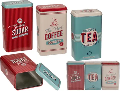 Immagine prodotto di Lattina rettangolare in metallo, nostalgia (Coffee, Tea &amp