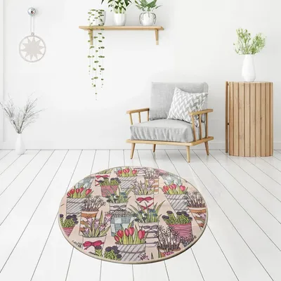 Produktbild von Bosdela Runden Badezimmerteppich Ø140 cmFlowerpot