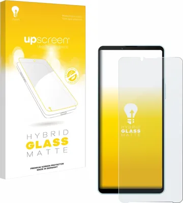 A product package and a screen protector on a smartphone.