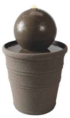 Produktbild von Brunnen Anthrazit 35 cm breit mit integrierter LED-Beleuchtung für den Außenbereich