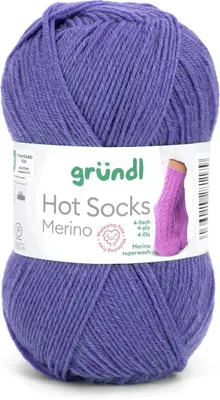 Produktbild von Gründl Hot Socks Merino 50 g/200 m 4-fädig uni 75 % Schurwolle(Merino) /25% Polyamid 18 lila