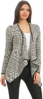 Produktbild von Strickjacke Sweats Poncho Umhang Cardigan Jacke; Muster 2 S