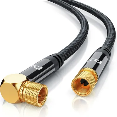 Produktbild von Primewire HDTV Satellitenkabel gewinkelt mit Braiding - 135Db - 75 Ohm - Stoffummantelung - 7,5 m