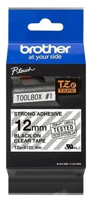 Immagine prodotto di Schriftbandkassette Brother 12mm farblos/schwarz   TZES131