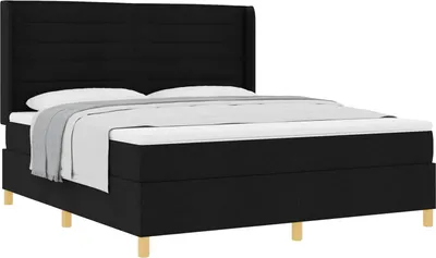 Produktbild von Boxspringbett mit Matratze Schwarz 180 x 200 cm Stoff