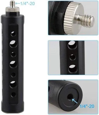 Image de Poignée de caméra en aluminium avec filetage 1/4-20, noire, pour stabilisateur de reflex numérique