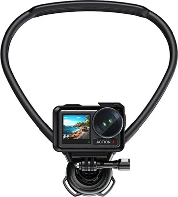 Produktbild von Für DJI GoPro Insta360 Action Kamera Rotierbare Nackenhalterung Schwarz