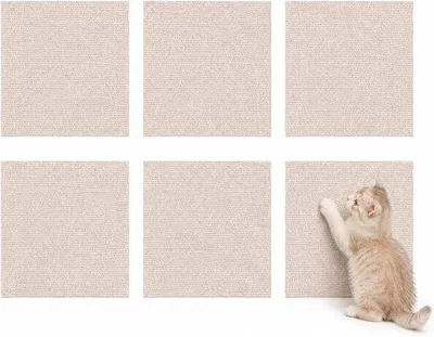 Produktbild von Krabmatte für Katzen, 6 Stück, 30 x 30 cm, schneidbar, ideale Kratzschutz für Möbel, Wände und Sofas