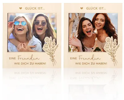 Magnetische Fotolisten aus Holz, 2 Stück, Freundschaftsgeschenk