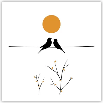 Produktbild von Poster - Poster ohne Rahmen - Bild Vögel Sonne - 50x50 cm - Wand Bild - Wanddeko - Wandbilder - Kunstposter - Wandposter - Bilder - Kunstdruck - Wanddekoration - Wandbild - P2XAC50x50-4772