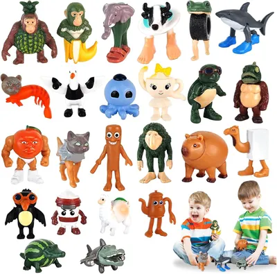 Produktbild von Italian Brainrot Figuren Set, 24 Stück Tung Tung Tung Tung Sahur Tralalero Tralala Figure, Creative Brainrot Figuren Schreibtisch Dekoration
