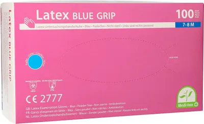 Produktbild von Papstar Medi Inn Handschuhe ungepudert Latex blau Gr.M 100 Stück