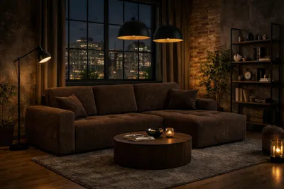 Produktbild von Kaiser Möbel Ecksofa mit Schlaffunktion und Bettkasten L-Form Ivo L, Cordstoff Poso, Braun, Rechts