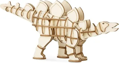 Produktbild von geschicktes 3D Holz Tier Puzzle für Klein & Groß, Dino Stegosaurus